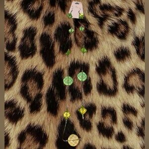 Y2K Green and Light Green Gemstone Necklace and Earring Set